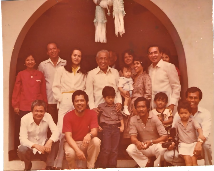 GODPARENTS AND GUESTS AT THE UNITED FRONT BAPTISM OF JASM DE LIMA-SISON, OFFICIATED BY CARDINAL SIN AT HIS PALACE IN VILLA SAN MIGUEL IN 1983