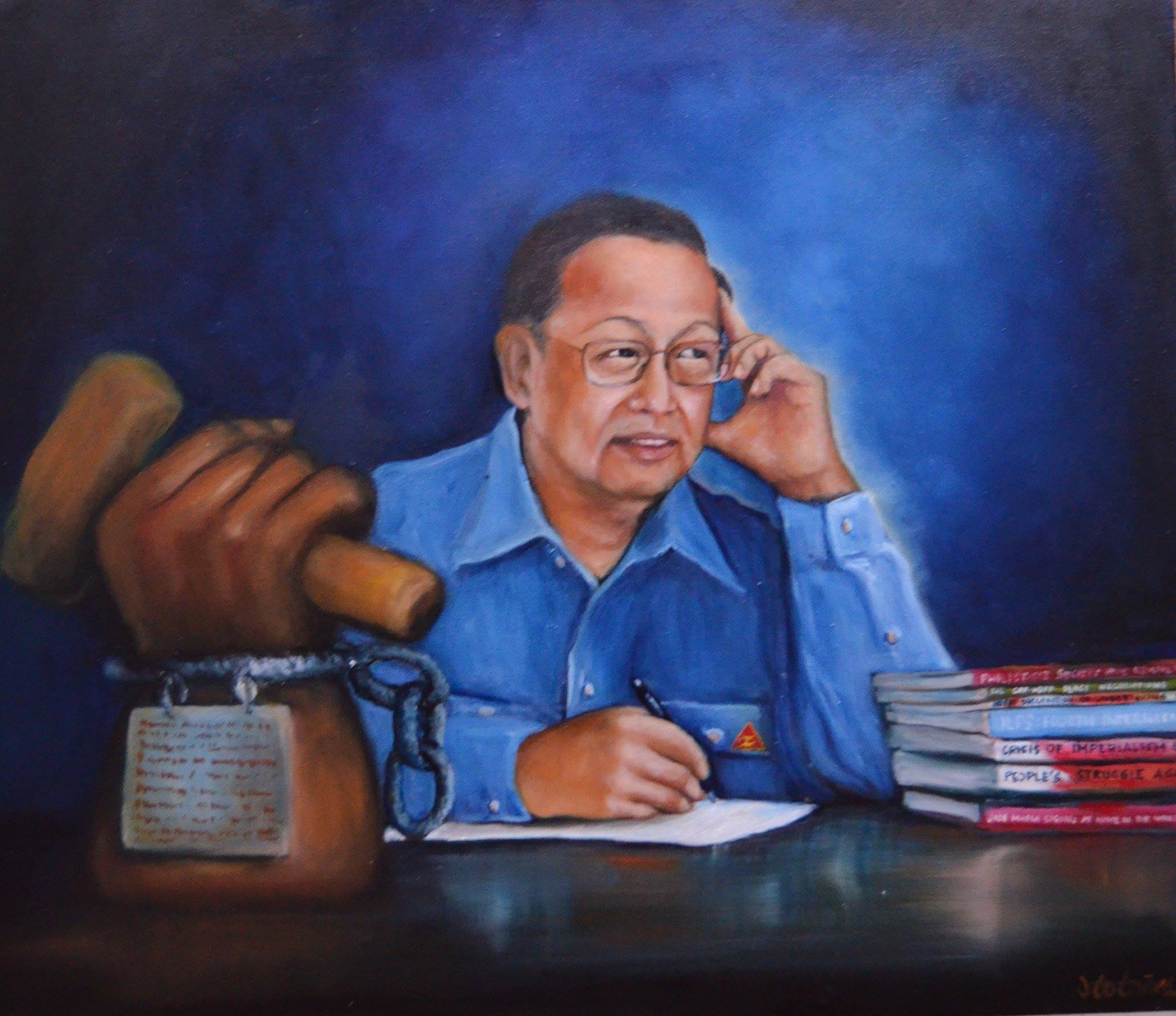 Portrait of Jose Maria Sison by Jesamine Villanueva Totañes