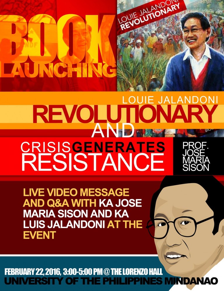 Book Launching: Louie Jalandoni: Revolutionary and Crisis Generates Resistance