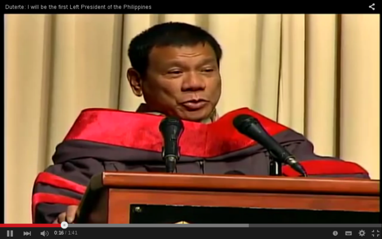 Duterte: I will be the first Left President of the Philippines