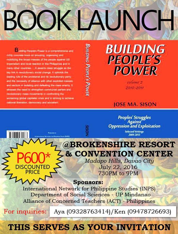 Book Launching of “Building People’s Power: Peoples’ Struggles Against Oppression and Exploitation