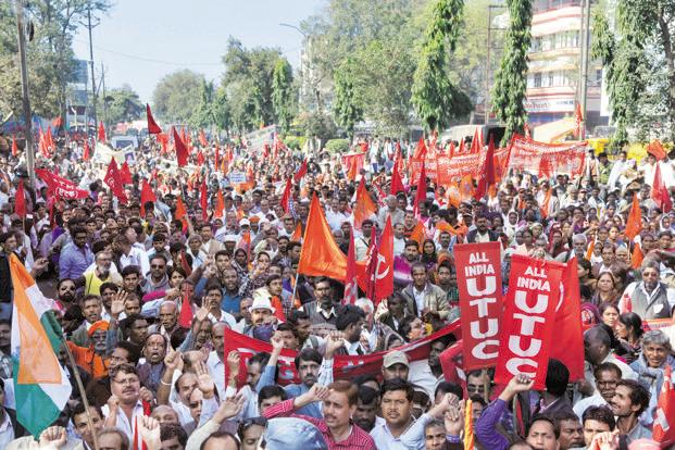 MORE THAN 150 MILLION WORKERS JOIN GENERAL STRIKE IN INDIA