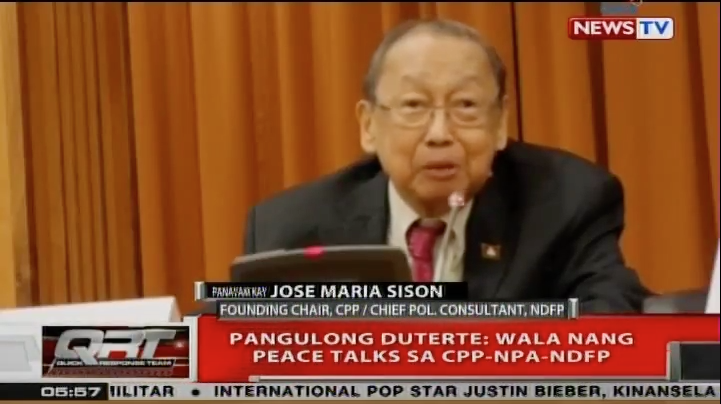 Panayam kay Jose Maria Sison, founding chair, CPP at chief political consultant, NDFP