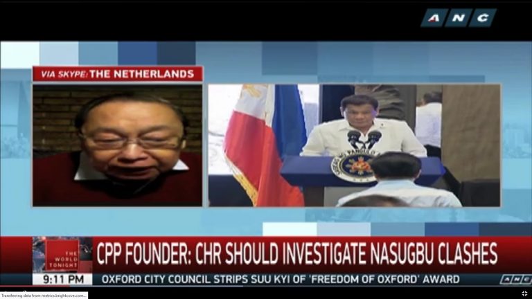 Joma Sison: CHR should investigate Nasugbu clashes