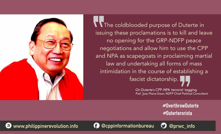Duterte Kills the GRP-NDFP Peace Negotiations to Impose Fascist Dictatorship on the Filipino People