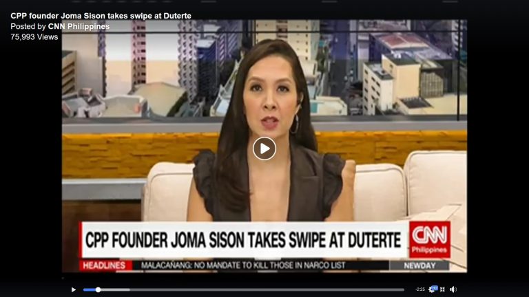 CPP founder Joma Sison takes swipe at Duterte