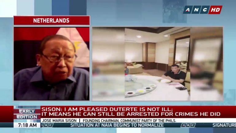 Sison: I have no death wish for President Duterte
