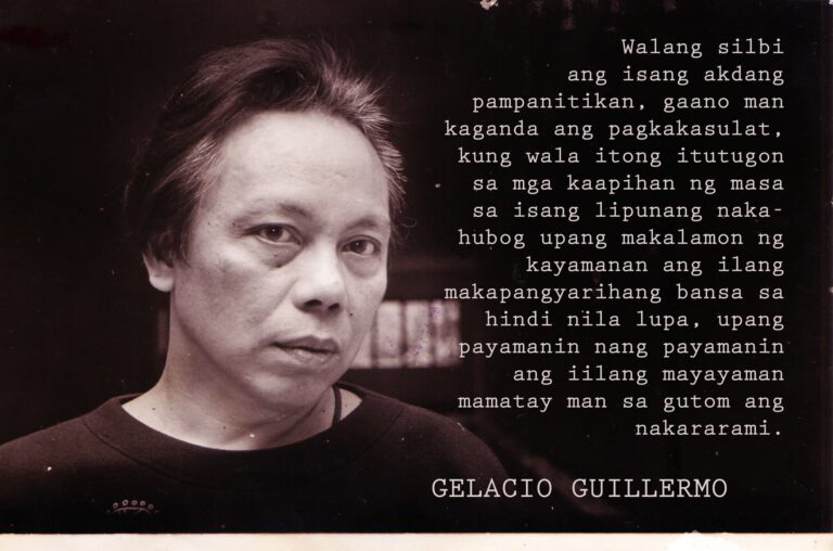 Comrade Gelacio Guillermo: Poet of the people & proletarian revolutionary