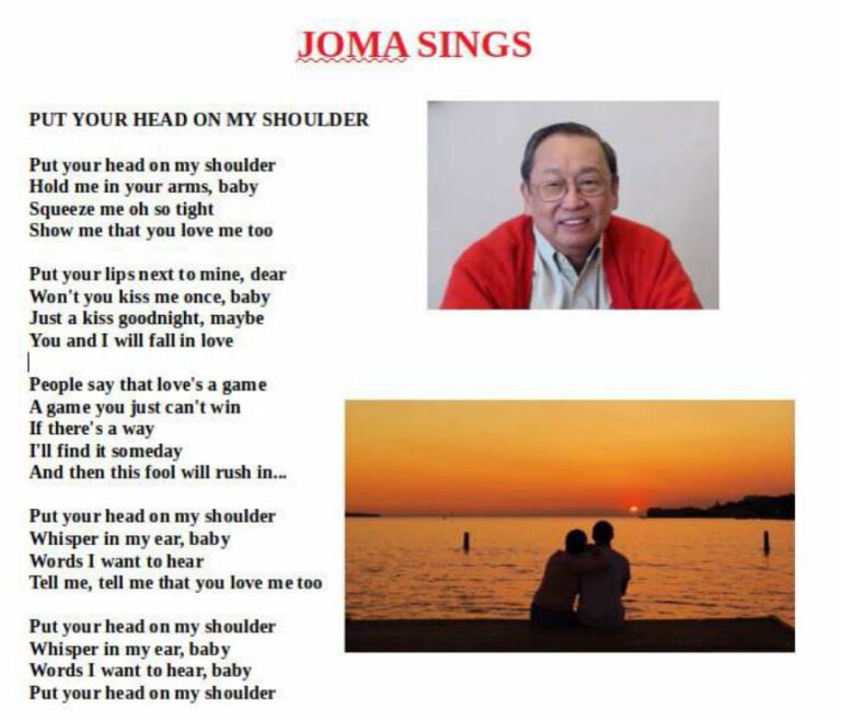 Joma sings “Put Your Head on My Shoulder”