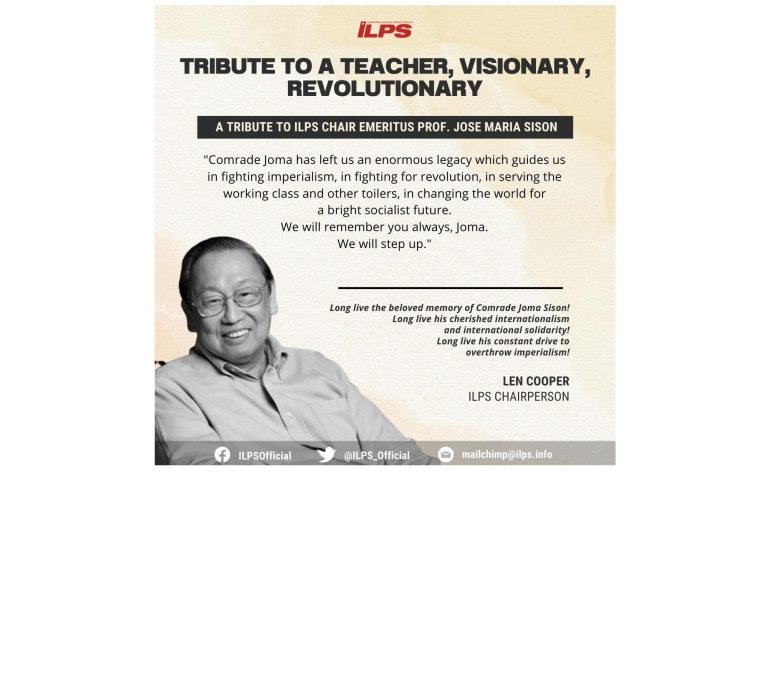 Tribute to a teacher, visionary, revolutionary — comrade Jose Maria Sison